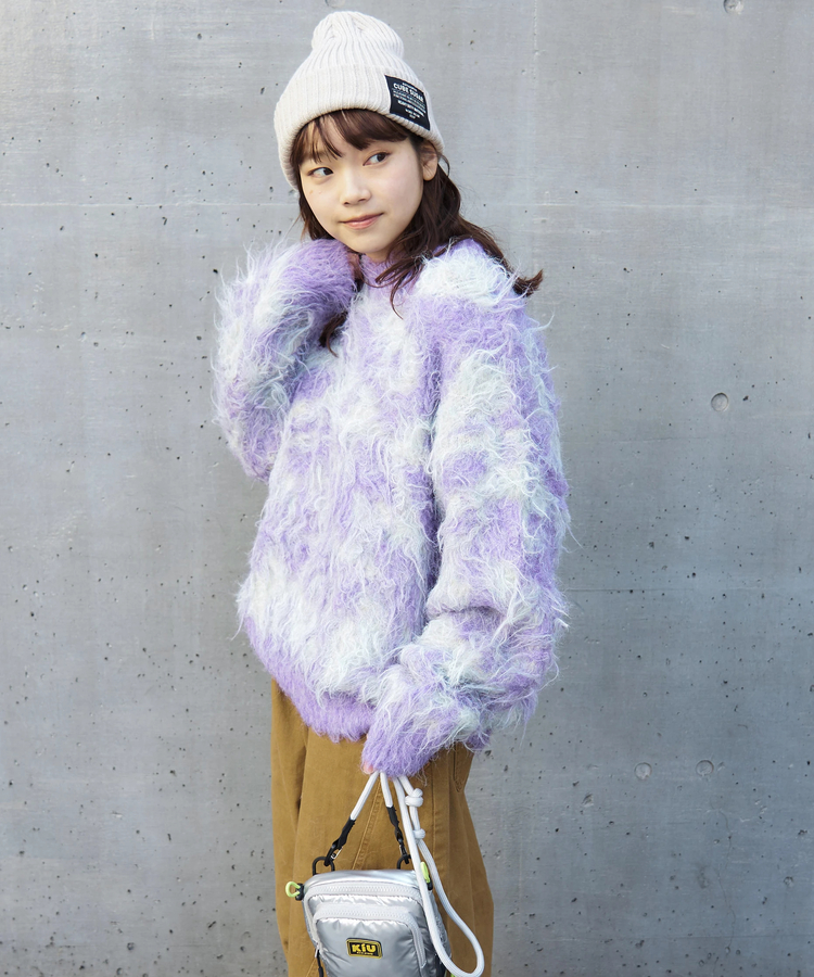 CUBE SUGAR(キューブシュガー) |【冬新作】シャギー ニット クルーネック プルオーバー