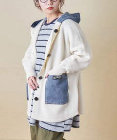 【秋冬新作】デニム × ニット フード ジャケット