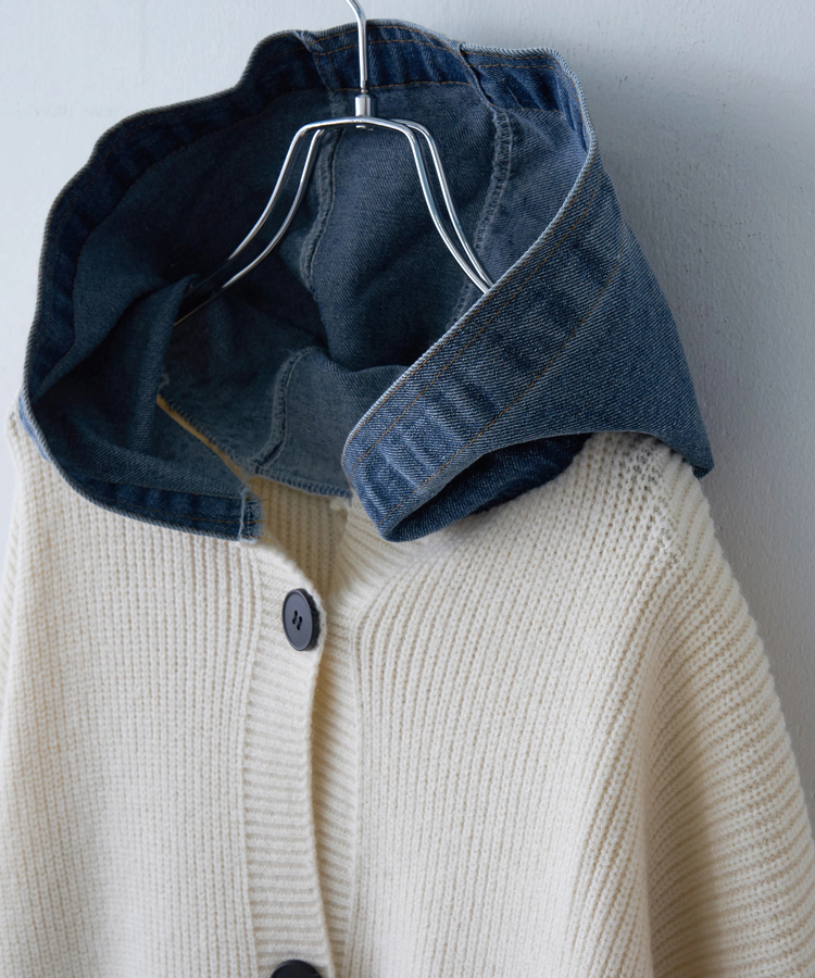 CUBE SUGAR(キューブシュガー) |【秋冬新作】デニム × ニット フード ジャケット