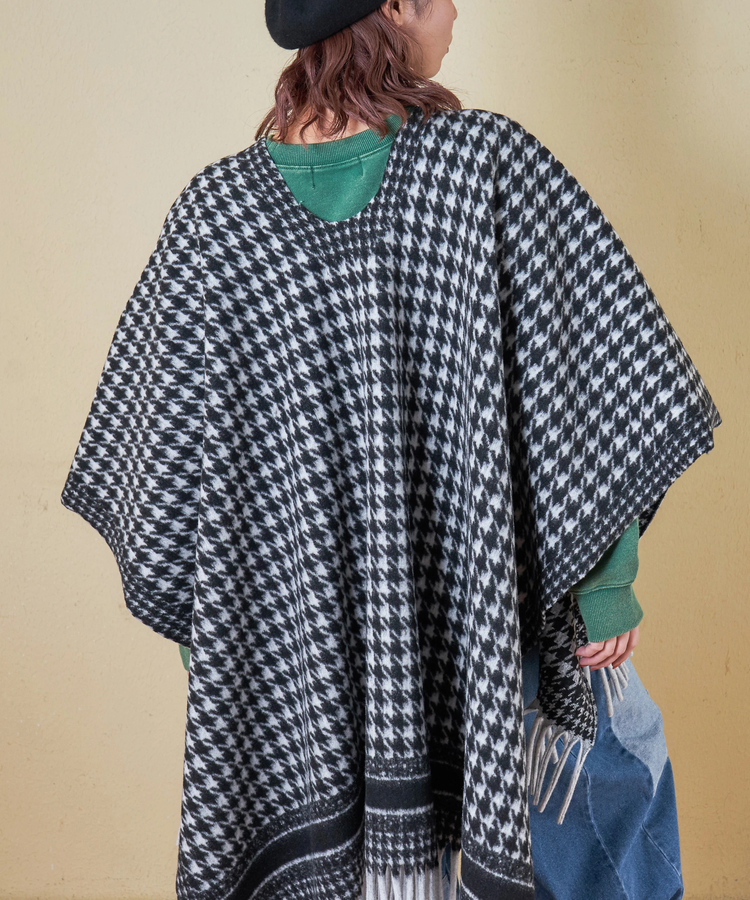 CUBE SUGAR(キューブシュガー) |【秋冬新作】千鳥格子 フリンジ ショール