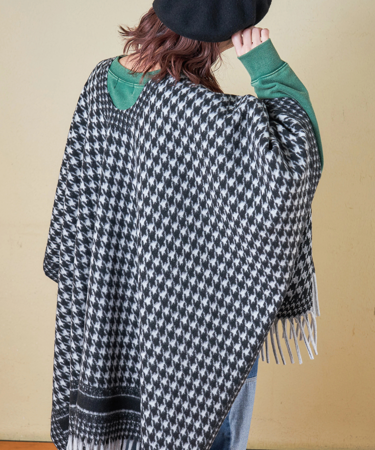CUBE SUGAR(キューブシュガー) |【秋冬新作】千鳥格子 フリンジ ショール