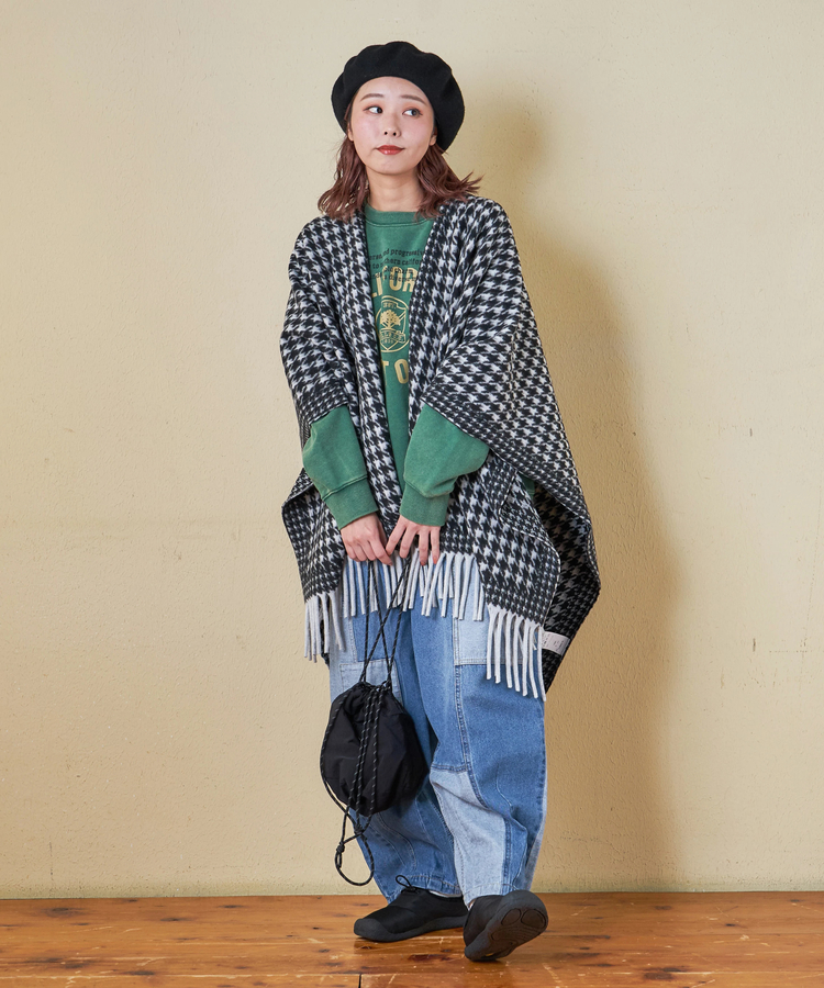 秋冬新作】千鳥格子 フリンジ ショール｜ファッション通販サイトのCUBE