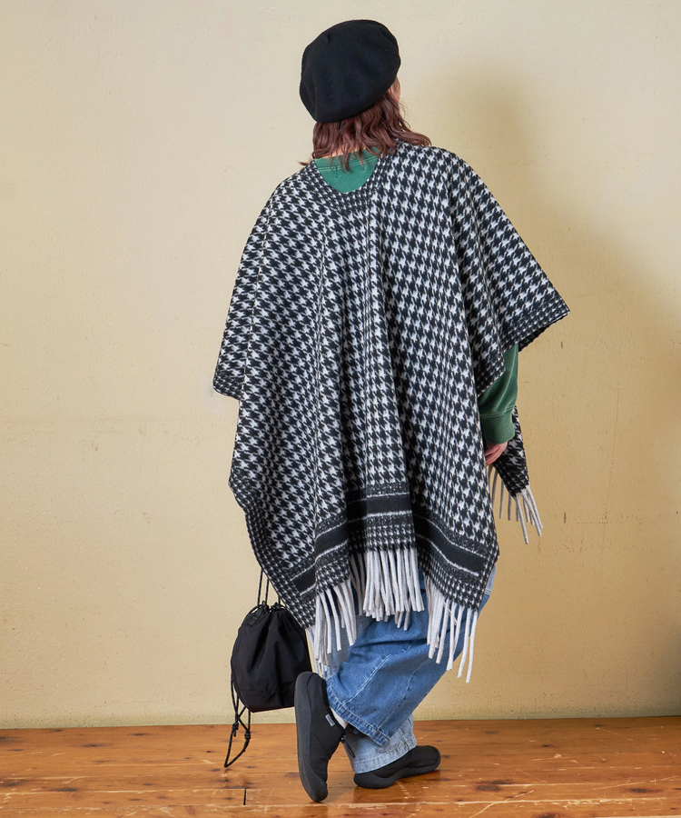 CUBE SUGAR(キューブシュガー) |【秋冬新作】千鳥格子 フリンジ ショール