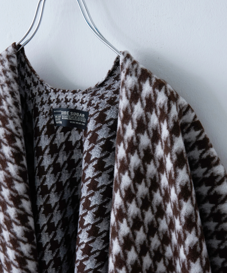 CUBE SUGAR(キューブシュガー) |【秋冬新作】千鳥格子 フリンジ ショール