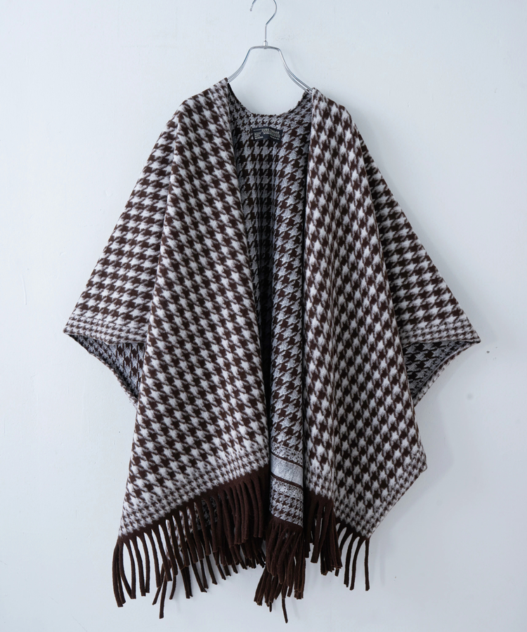 CUBE SUGAR(キューブシュガー) |【秋冬新作】千鳥格子 フリンジ ショール