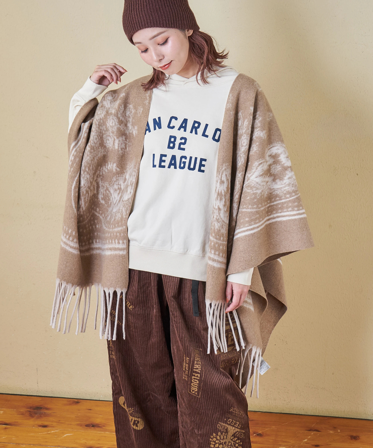 CUBE SUGAR(キューブシュガー) |【秋冬新作】ペイズリー柄 フリンジ ショール