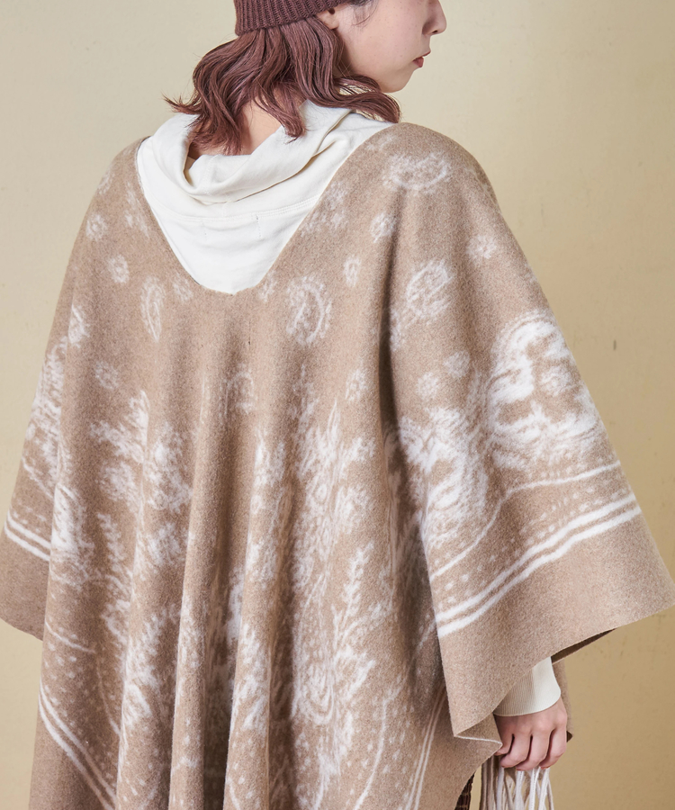 CUBE SUGAR(キューブシュガー) |【秋冬新作】ペイズリー柄 フリンジ ショール