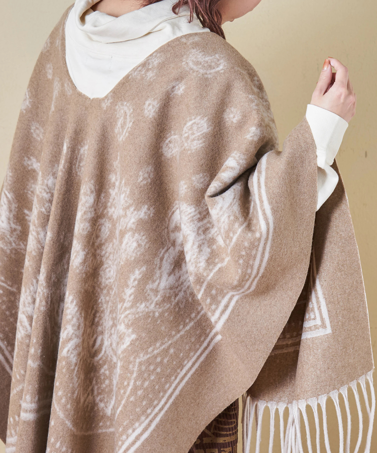 CUBE SUGAR(キューブシュガー) |【秋冬新作】ペイズリー柄 フリンジ ショール