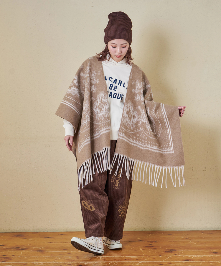 CUBE SUGAR(キューブシュガー) |【秋冬新作】ペイズリー柄 フリンジ ショール