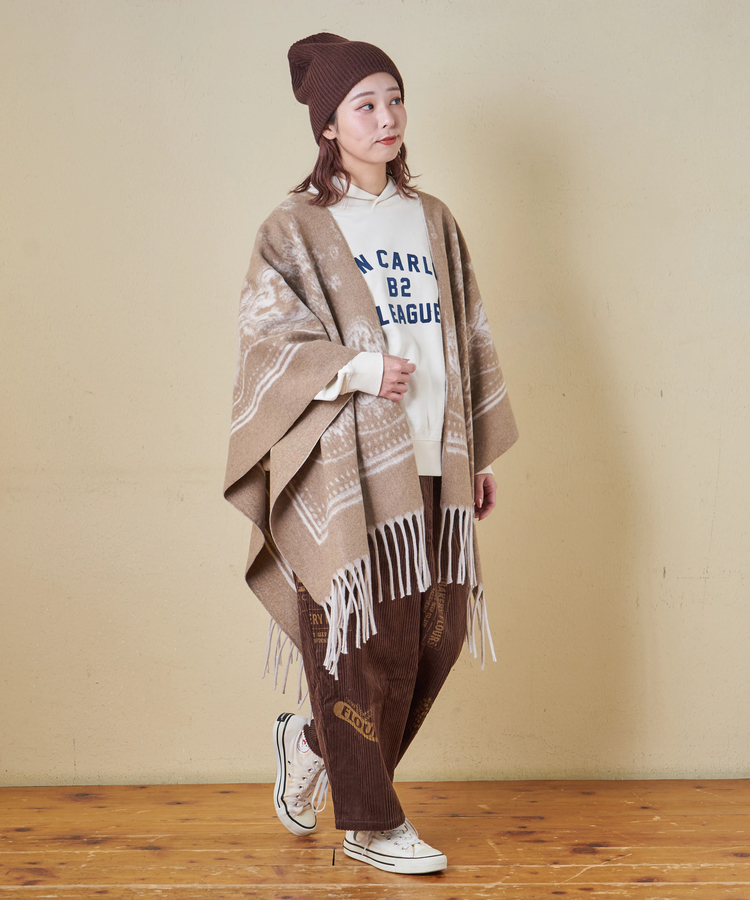 CUBE SUGAR(キューブシュガー) |【秋冬新作】ペイズリー柄 フリンジ ショール