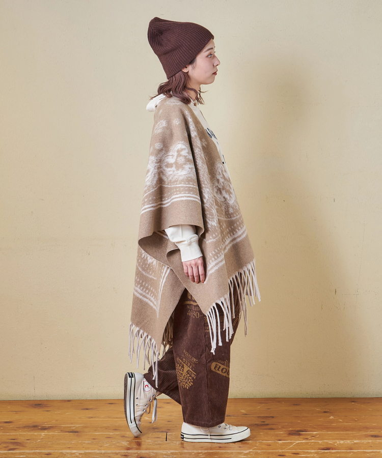 CUBE SUGAR(キューブシュガー) |【秋冬新作】ペイズリー柄 フリンジ ショール