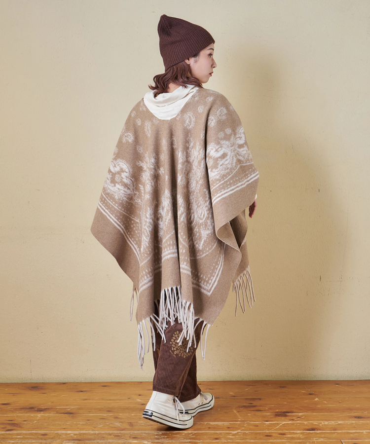 CUBE SUGAR(キューブシュガー) |【秋冬新作】ペイズリー柄 フリンジ ショール