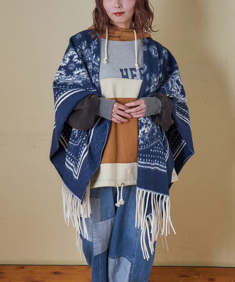 CUBE SUGAR(キューブシュガー) |【秋冬新作】ペイズリー柄 フリンジ ショール