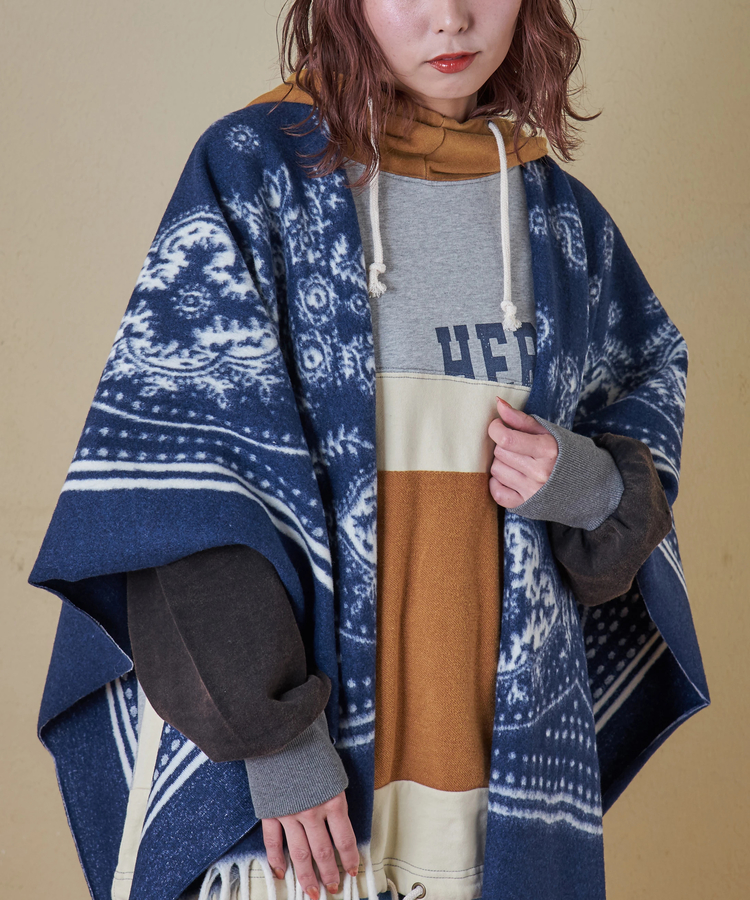 CUBE SUGAR(キューブシュガー) |【秋冬新作】ペイズリー柄 フリンジ ショール