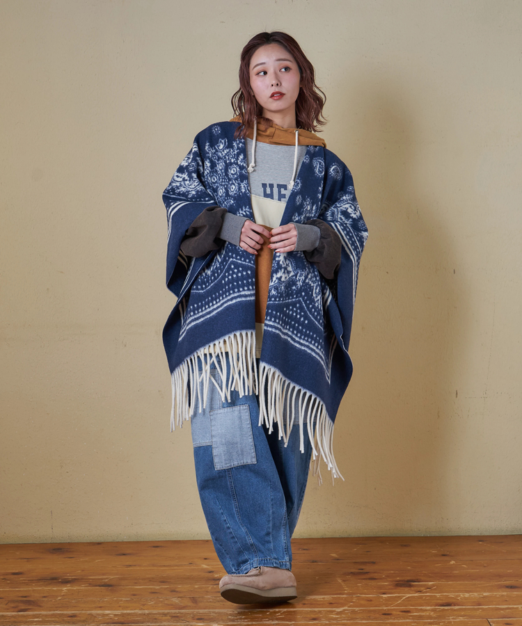 CUBE SUGAR(キューブシュガー) |【秋冬新作】ペイズリー柄 フリンジ ショール
