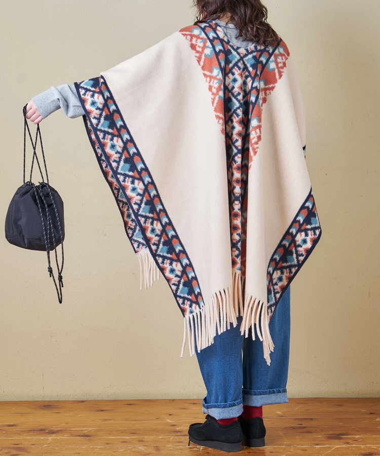 CUBE SUGAR(キューブシュガー) |【秋冬新作】オルテガ柄 フリンジ ショール