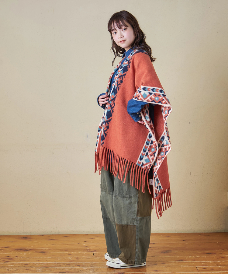 CUBE SUGAR(キューブシュガー) |【秋冬新作】オルテガ柄 フリンジ ショール