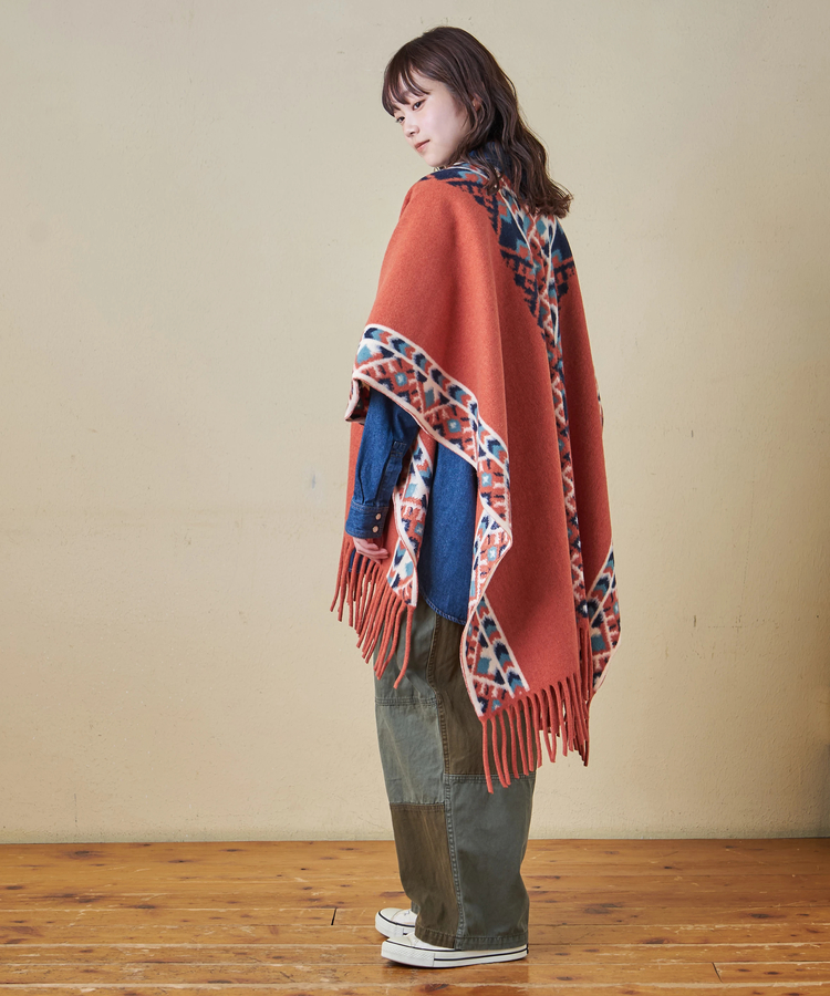 CUBE SUGAR(キューブシュガー) |【秋冬新作】オルテガ柄 フリンジ ショール