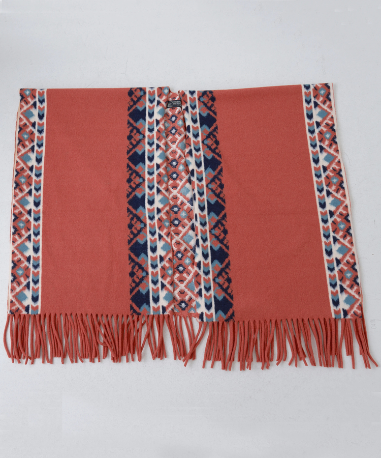 CUBE SUGAR(キューブシュガー) |【秋冬新作】オルテガ柄 フリンジ ショール