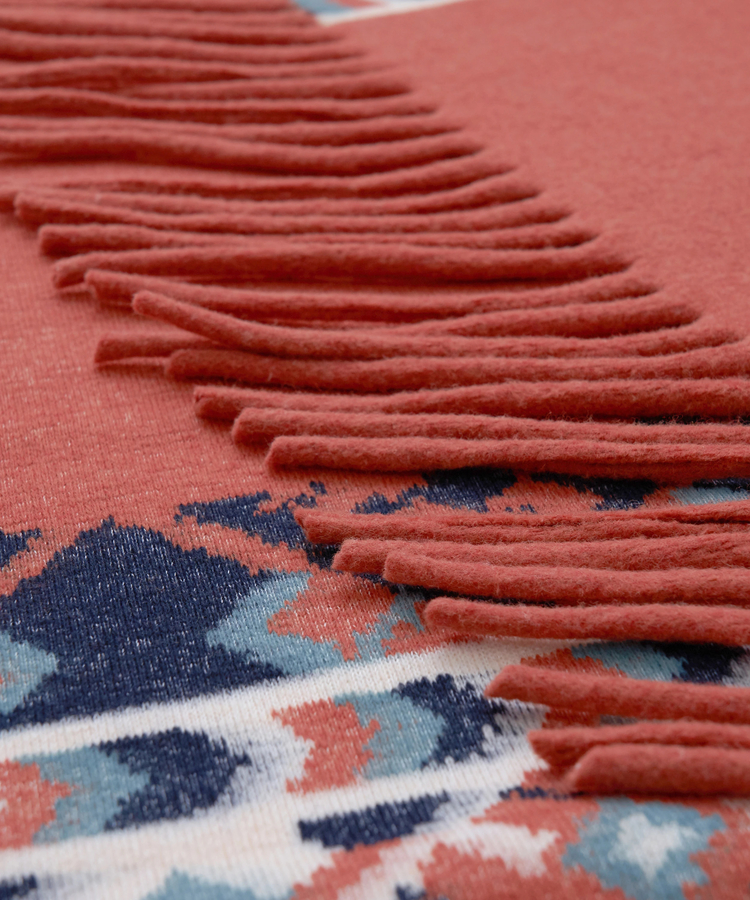 CUBE SUGAR(キューブシュガー) |【秋冬新作】オルテガ柄 フリンジ ショール