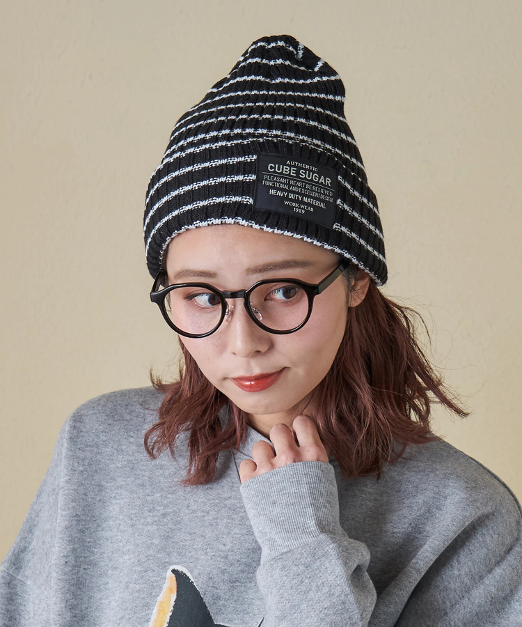 CUBE SUGAR(キューブシュガー) |【秋冬新作】リブ編み ニット キャップ