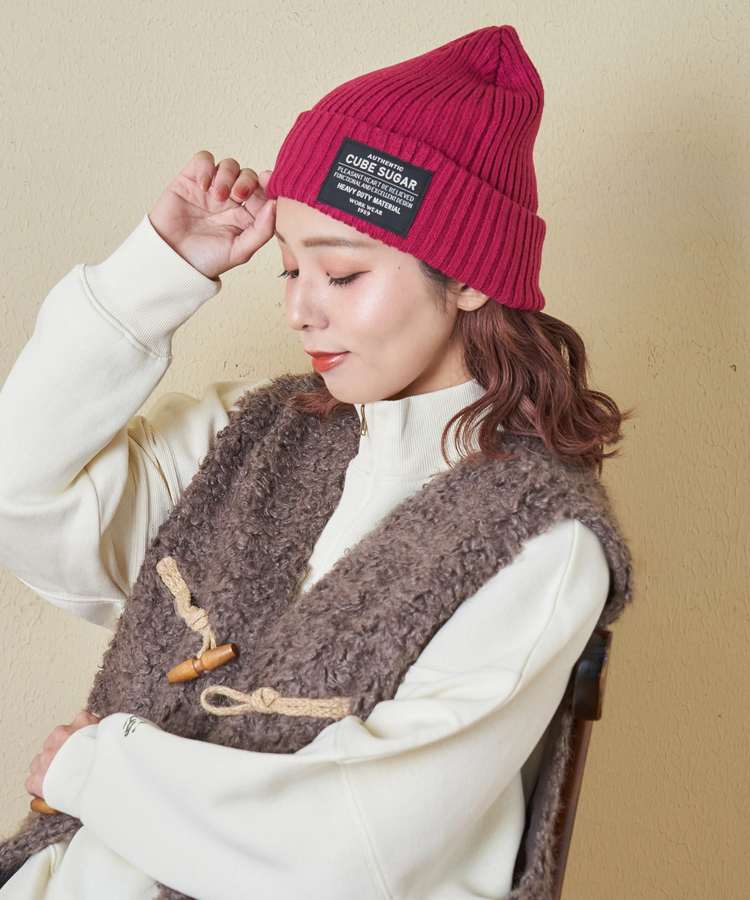CUBE SUGAR(キューブシュガー) |【秋冬新作】リブ編み ニット キャップ