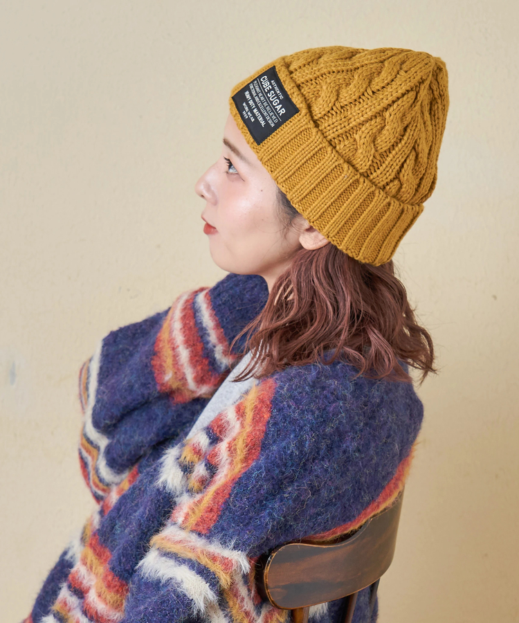 CUBE SUGAR(キューブシュガー) |【秋冬新作】ケーブル編み ニット キャップ