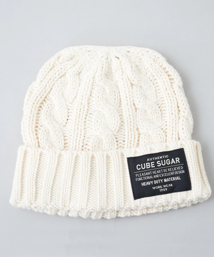CUBE SUGAR(キューブシュガー) |【秋冬新作】ケーブル編み ニット キャップ