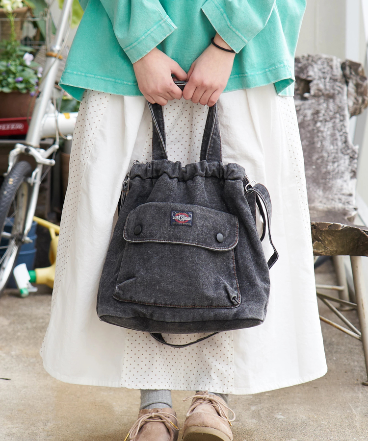 CUBE SUGAR(キューブシュガー) |【春新作】ケミカル加工 デニム 2way トートバッグ
