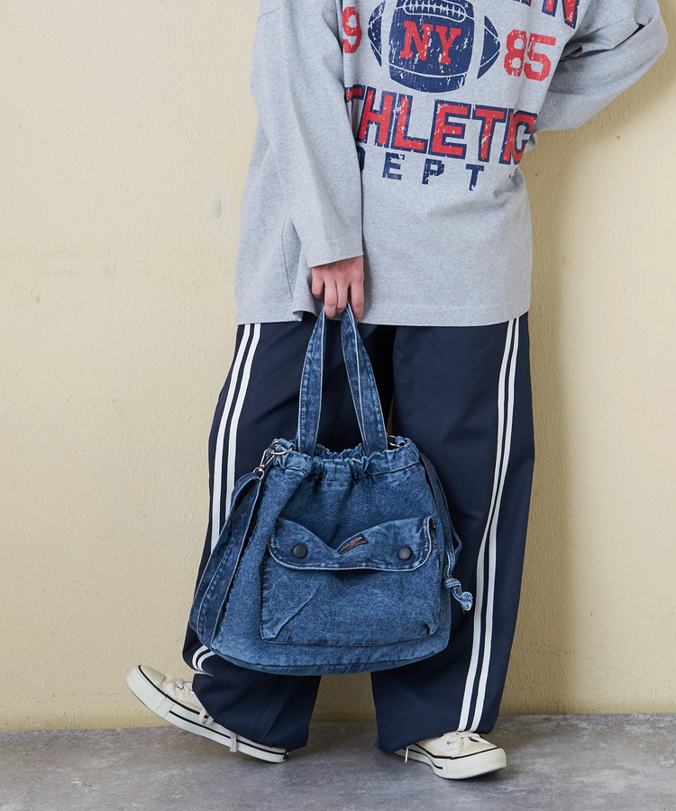 CUBE SUGAR(キューブシュガー) |【春新作】ケミカル加工 デニム 2way トートバッグ