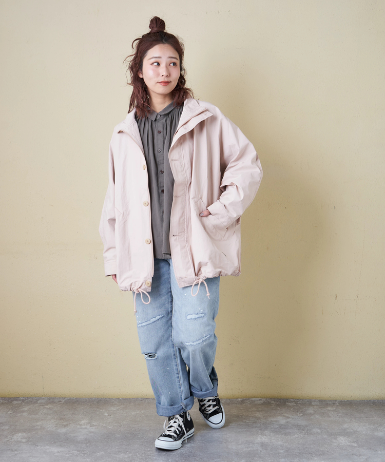 CUBE SUGAR(キューブシュガー) |【春新作8%分ポイントバック】ソフトツイル 無地 ギャザーシャツ