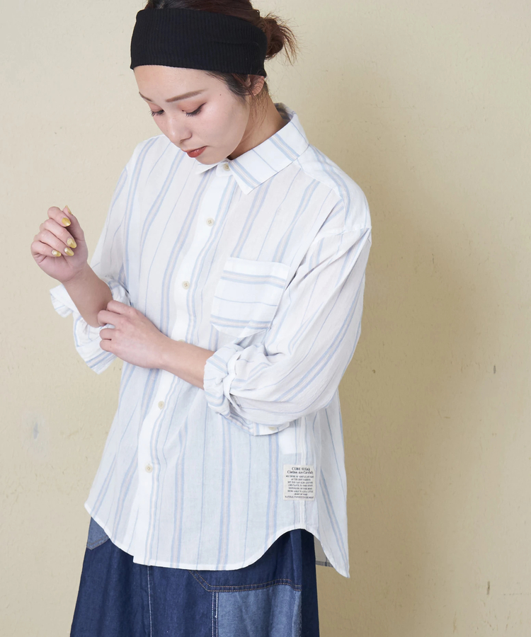 CUBE SUGAR(キューブシュガー) |【春新作8%分ポイントバック】ストライプ レギュラーシャツ