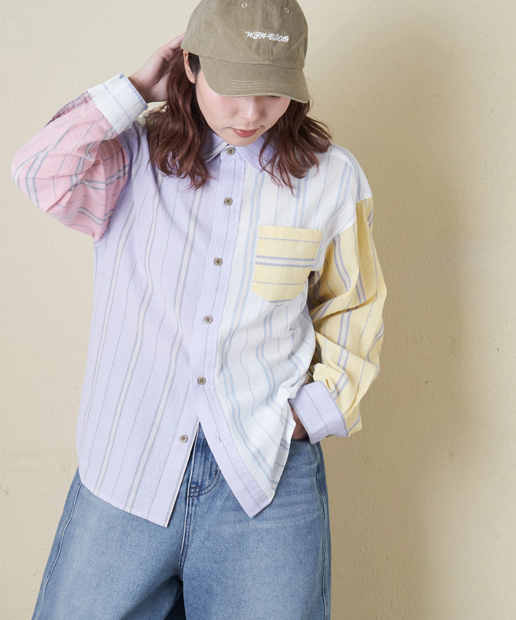 CUBE SUGAR(キューブシュガー) |【春新作8%分ポイントバック】ストライプ レギュラーシャツ