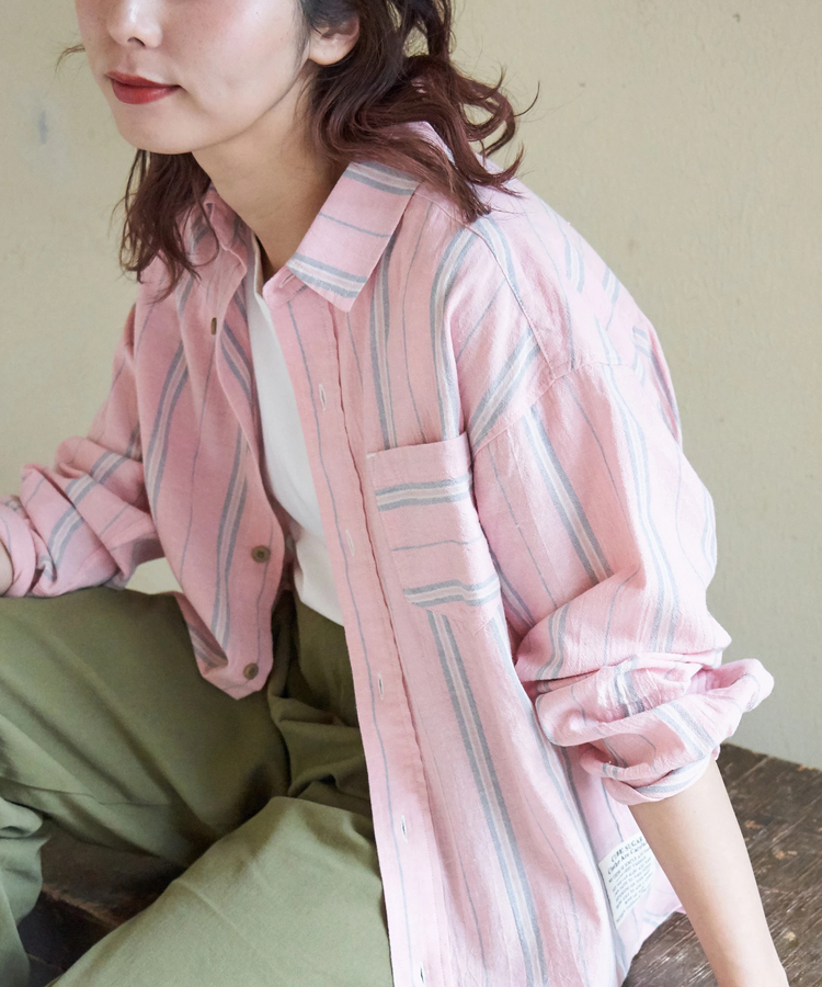 CUBE SUGAR(キューブシュガー) |【春新作8%分ポイントバック】ストライプ レギュラーシャツ