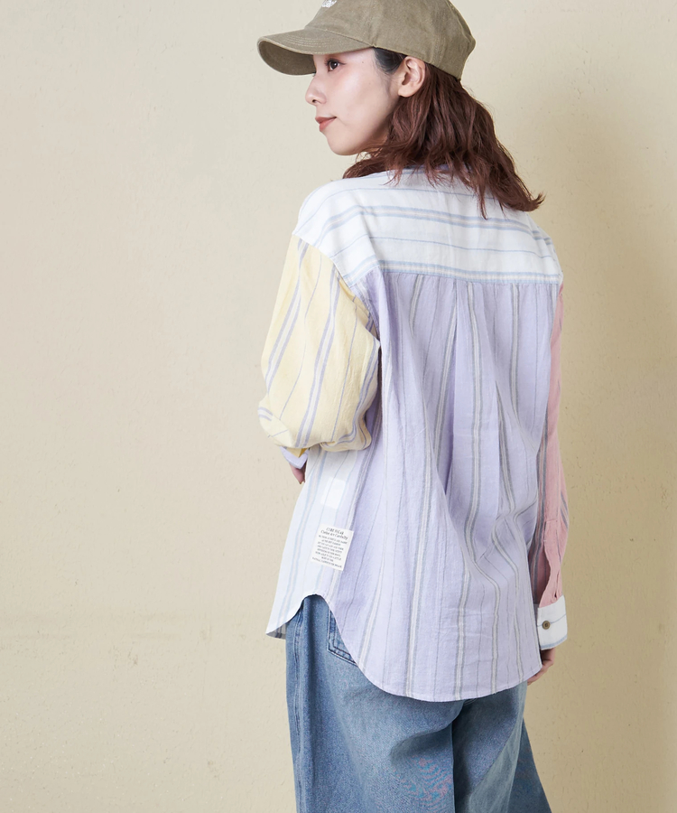 CUBE SUGAR(キューブシュガー) |【春新作8%分ポイントバック】ストライプ レギュラーシャツ