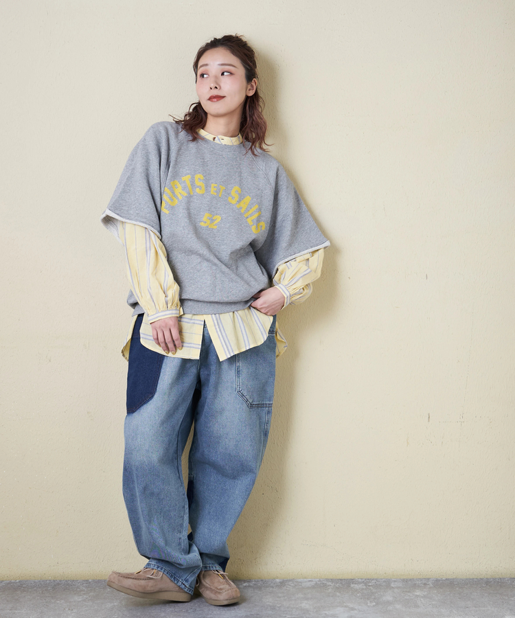 CUBE SUGAR(キューブシュガー) |【春新作8%分ポイントバック】ストライプ ギャザー チュニック シャツ