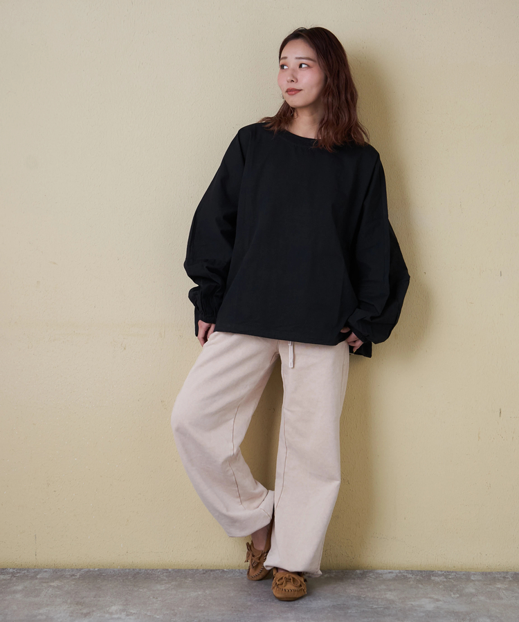 CUBE SUGAR(キューブシュガー) |【春新作】リブ使い ドルマン プルオーバーシャツ