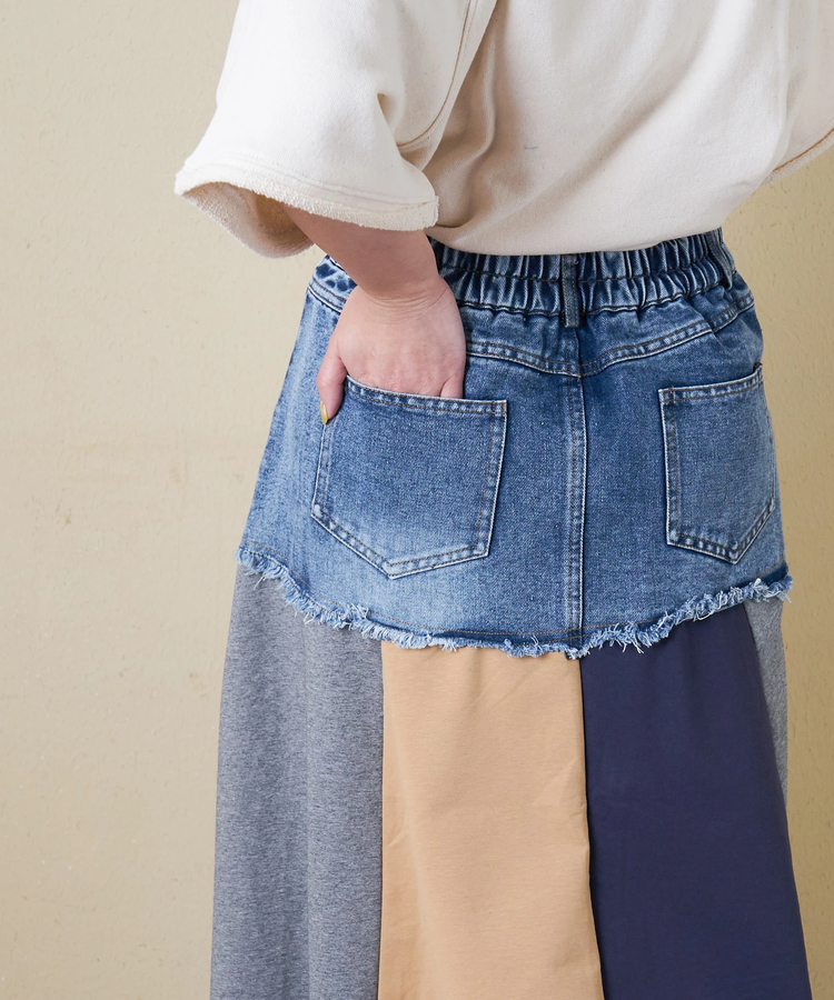 CUBE SUGAR(キューブシュガー) |【春新作】デニム × ジャージ クレイジー スカート