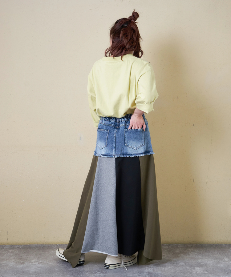 CUBE SUGAR(キューブシュガー) |【春新作】デニム × ジャージ クレイジー スカート