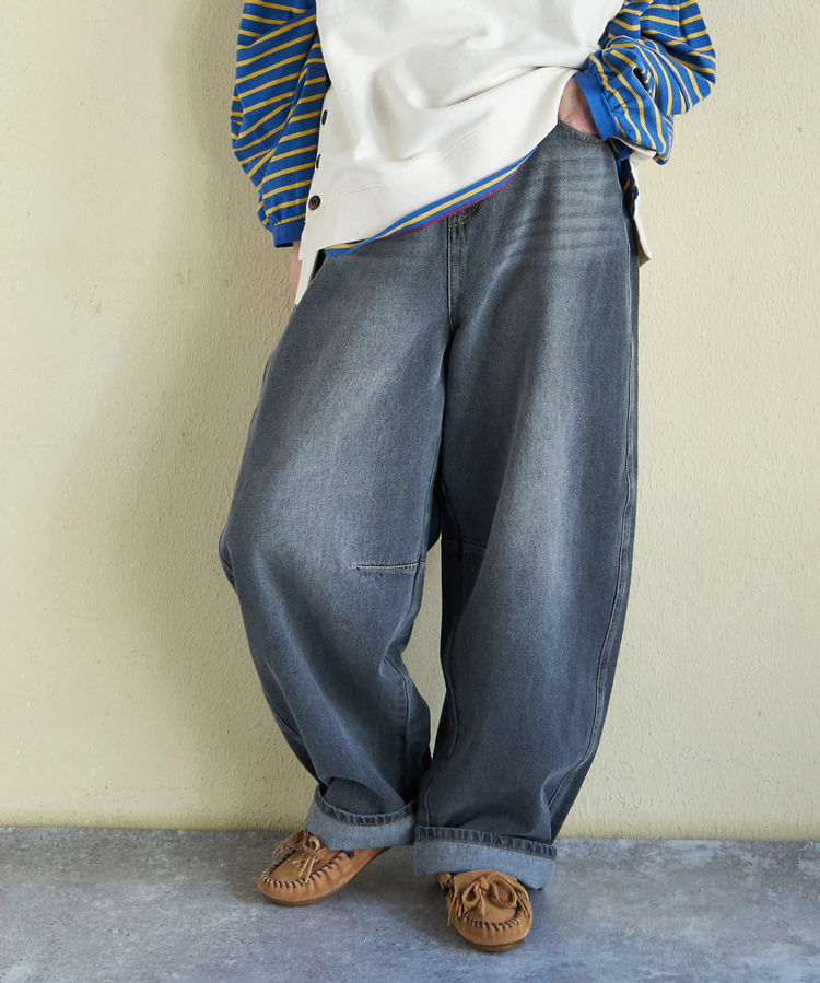 CUBE SUGAR(キューブシュガー) |【春新作】11オンス デニム ワイド バルーンパンツ