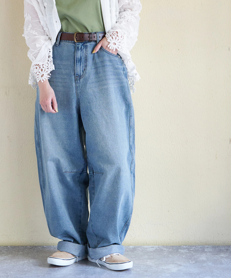 CUBE SUGAR(キューブシュガー) |【春新作】11オンス デニム ワイド バルーンパンツ