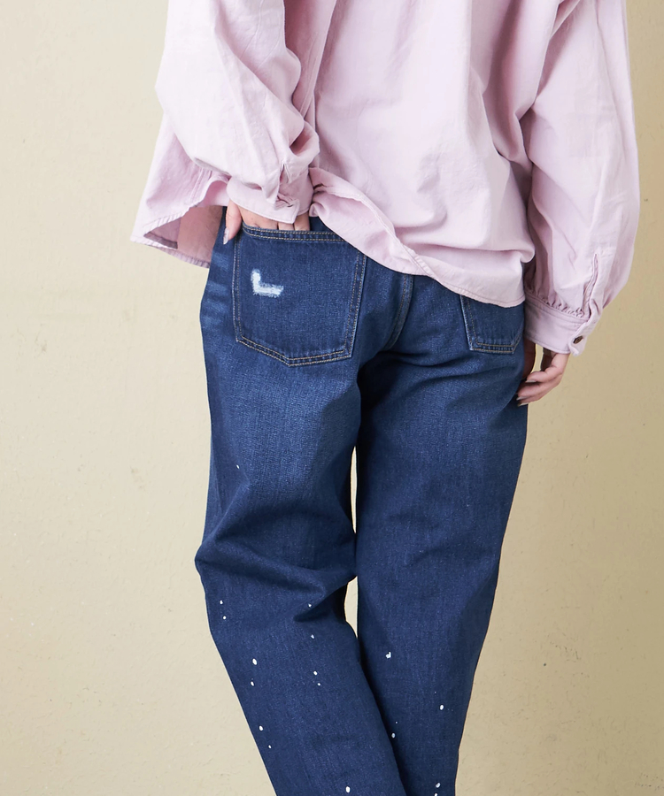 CUBE SUGAR(キューブシュガー) |【春新作8%分ポイントバック】10オンス デニム ダメージ ストレート パンツ