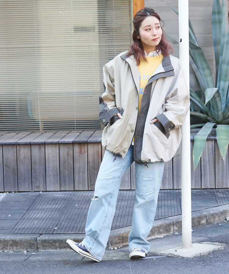 CUBE SUGAR(キューブシュガー) |【春新作8%分ポイントバック】10オンス デニム ダメージ ストレート パンツ