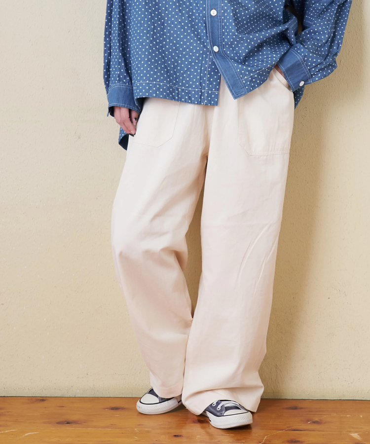 CUBE SUGAR(キューブシュガー) |【春新作】コットン ツイル ワイドパンツ
