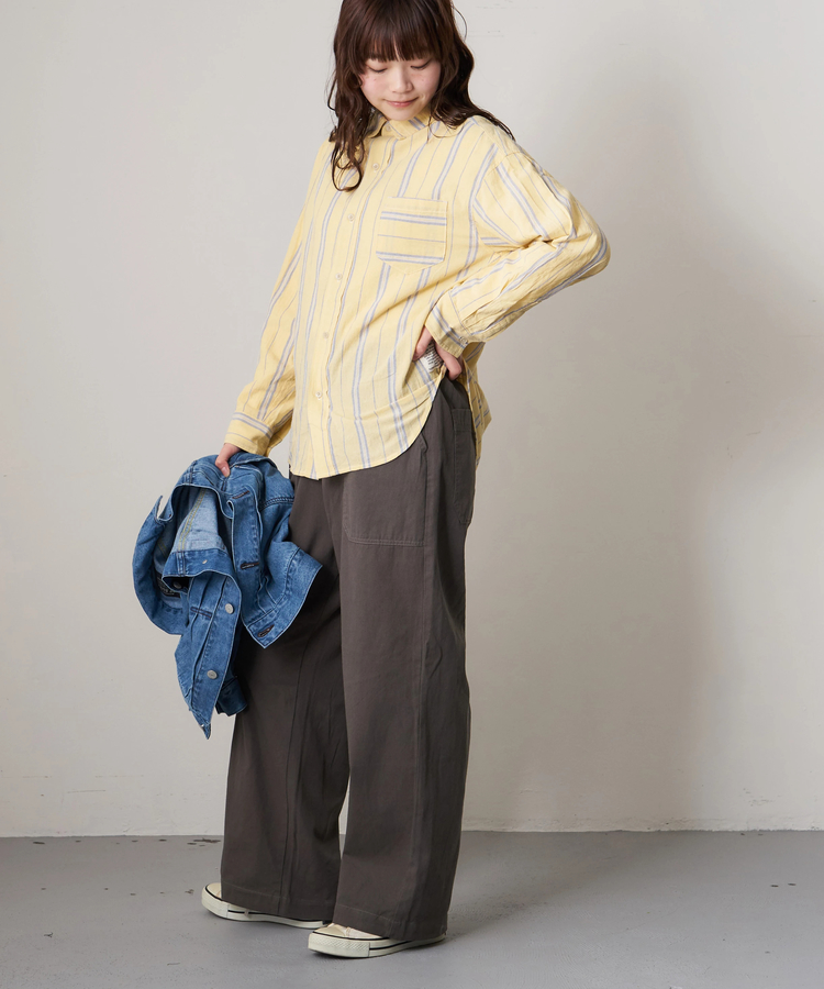 CUBE SUGAR(キューブシュガー) |【春新作】コットン ツイル ワイドパンツ