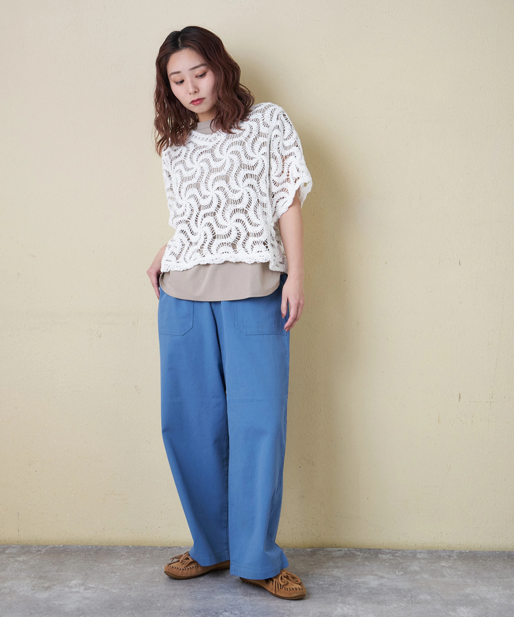 CUBE SUGAR(キューブシュガー) |【春新作】コットン ツイル ワイドパンツ