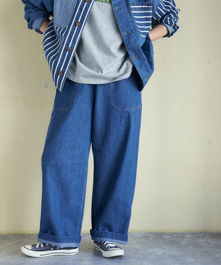 CUBE SUGAR(キューブシュガー) |【春新作】8.5オンス デニム ワイドパンツ