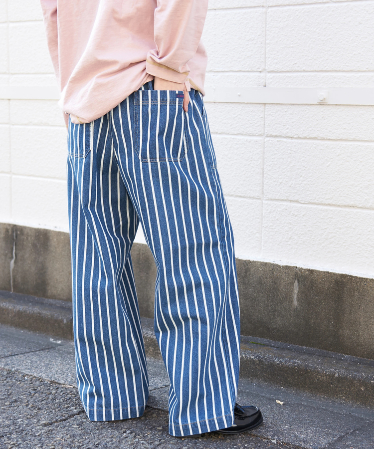 CUBE SUGAR(キューブシュガー) |【春新作】ヒッコリー ワイドパンツ