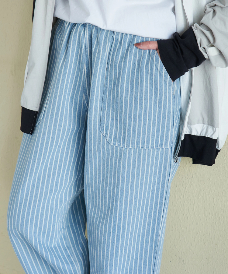 CUBE SUGAR(キューブシュガー) |【春新作】ヒッコリー ワイドパンツ