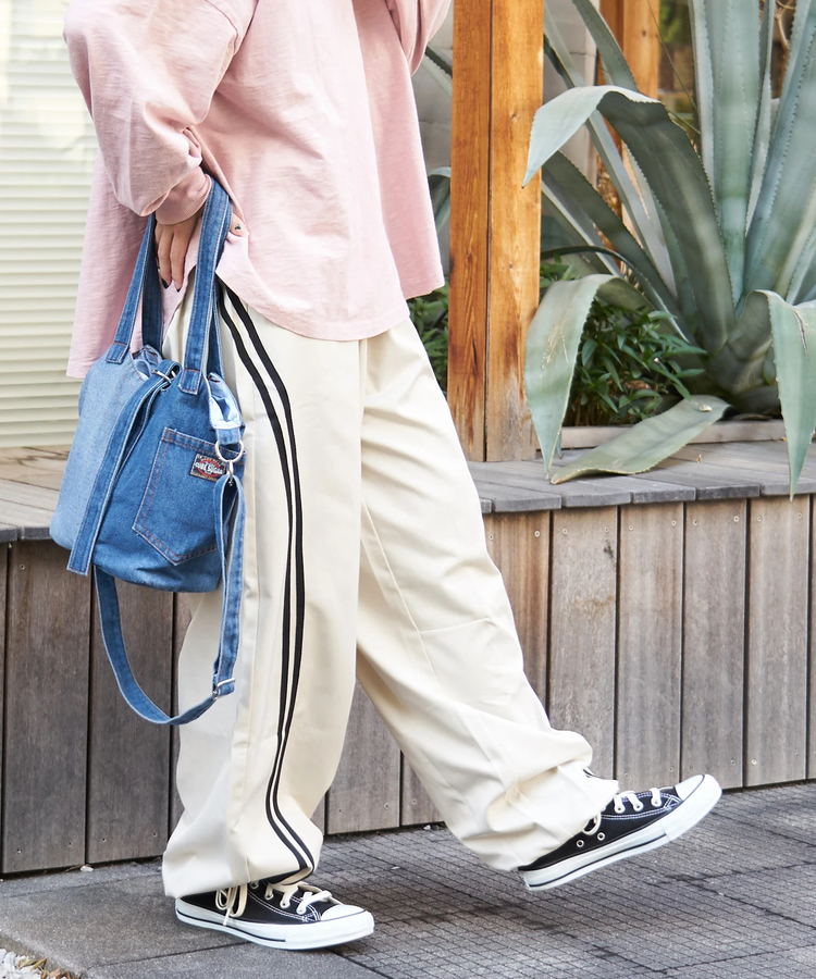 CUBE SUGAR(キューブシュガー) |【春新作8%分ポイントバック】ナイロン イージー ライン パンツ